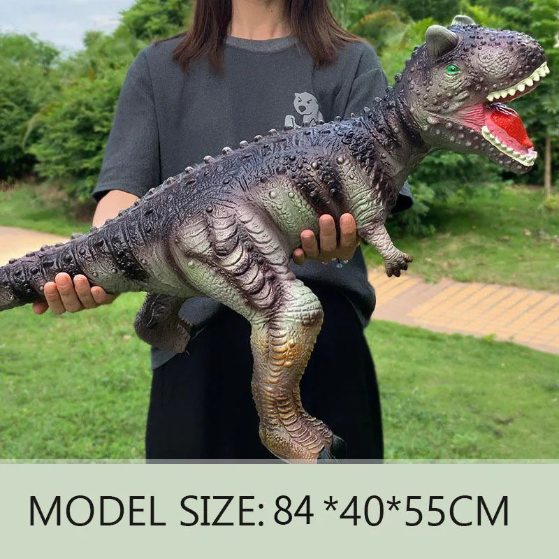 25-84cm Large Dinosaur Shark Model Toy For Kid Tyrannosaurus Rex Soft Puppets Animals Velociraptor Jurassic Worlds Children Toy