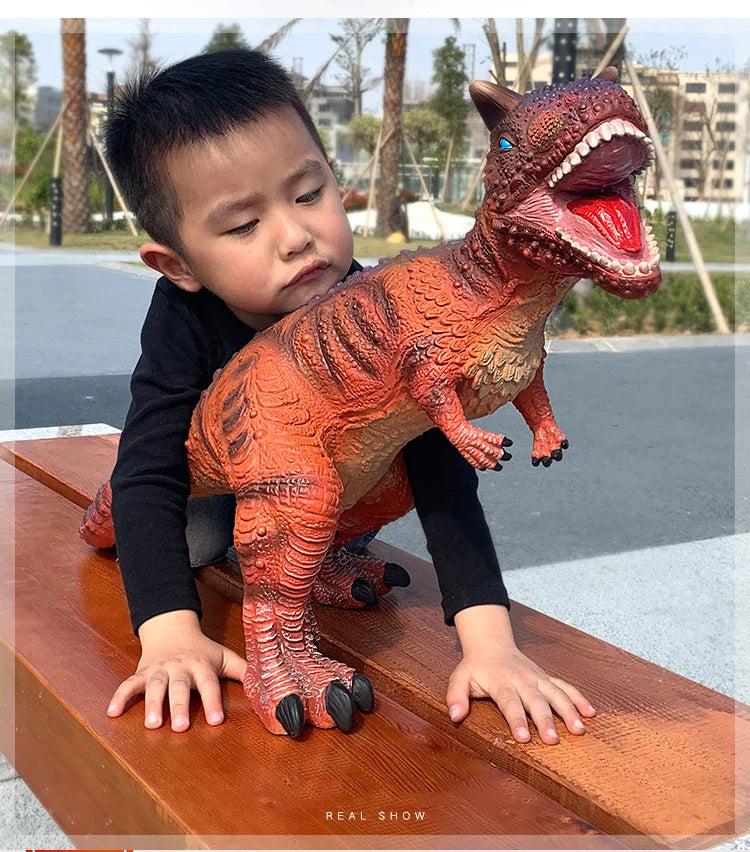 25-84cm Large Dinosaur Shark Model Toy For Kid Tyrannosaurus Rex Soft Puppets Animals Velociraptor Jurassic Worlds Children Toy