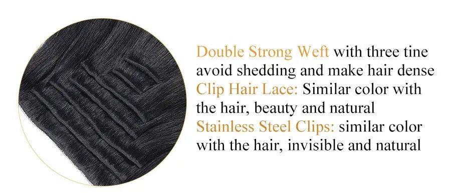 Doreen 160G 200G 240G Volume Series Brazilian Machine Remy Straight Clip In Human Hair Extensions  Full Head 10Pcs 16 to 24 Inch