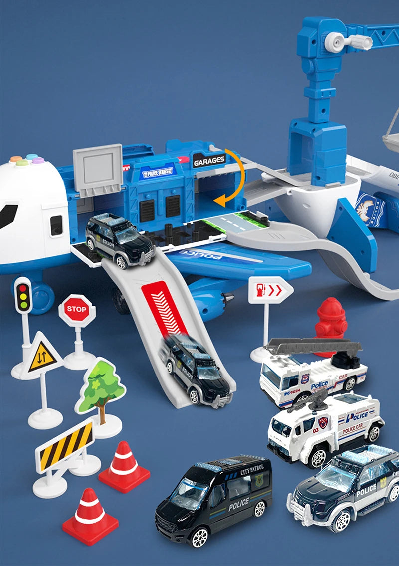 New Deformation Music Simulation Track Inertia Toy Aircraft Large Size Passenger Plane Kids Airliner Toy Car for Children's Gift