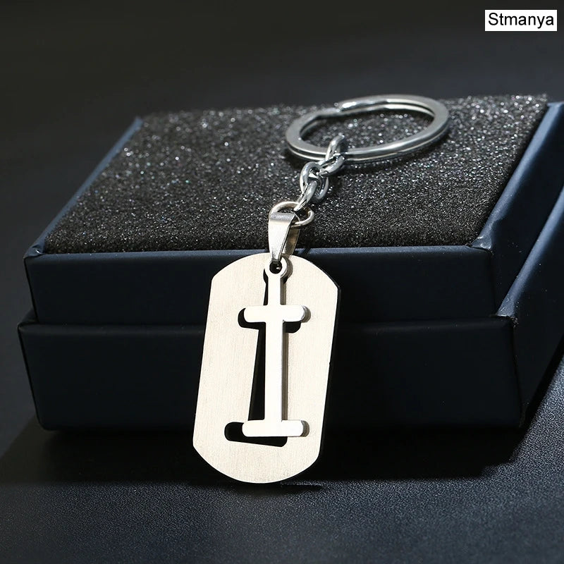 Charm New 26 Letters Stainless Steel Key Chain Men Women keychain Best Couple gift Jewelry Car Key Ring A-Z Keychain