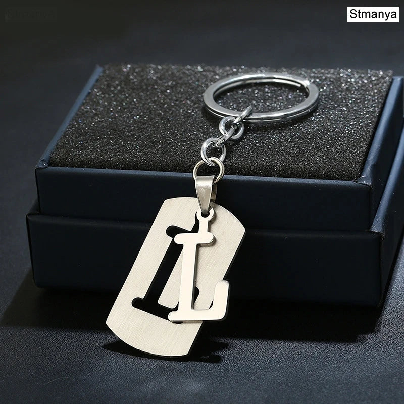 Charm New 26 Letters Stainless Steel Key Chain Men Women keychain Best Couple gift Jewelry Car Key Ring A-Z Keychain