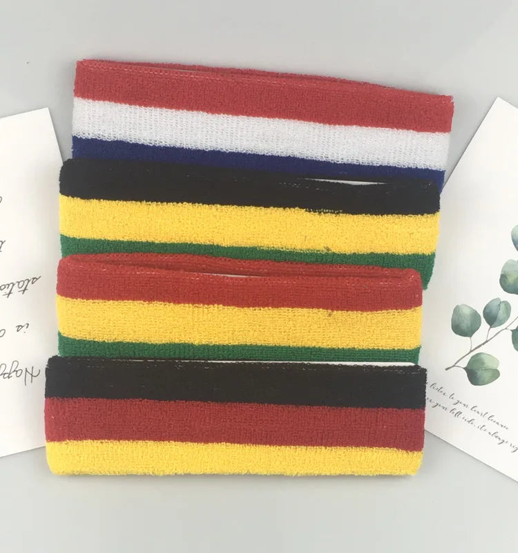 Striped Basketball Headband Sport Yoga Hairband Fitness Running Elastic Head Sweat Band For Men Women Reggae Punk Street Dance