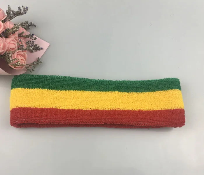Striped Basketball Headband Sport Yoga Hairband Fitness Running Elastic Head Sweat Band For Men Women Reggae Punk Street Dance