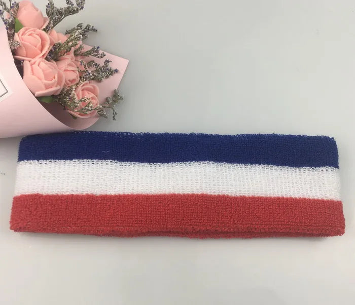 Striped Basketball Headband Sport Yoga Hairband Fitness Running Elastic Head Sweat Band For Men Women Reggae Punk Street Dance