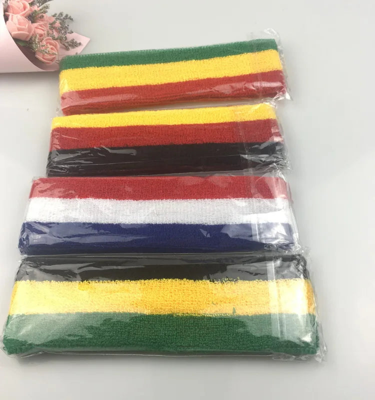Striped Basketball Headband Sport Yoga Hairband Fitness Running Elastic Head Sweat Band For Men Women Reggae Punk Street Dance
