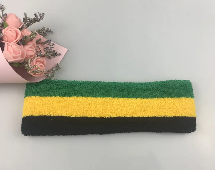 Striped Basketball Headband Sport Yoga Hairband Fitness Running Elastic Head Sweat Band For Men Women Reggae Punk Street Dance