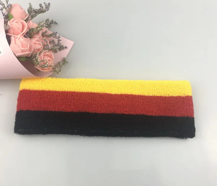 Striped Basketball Headband Sport Yoga Hairband Fitness Running Elastic Head Sweat Band For Men Women Reggae Punk Street Dance