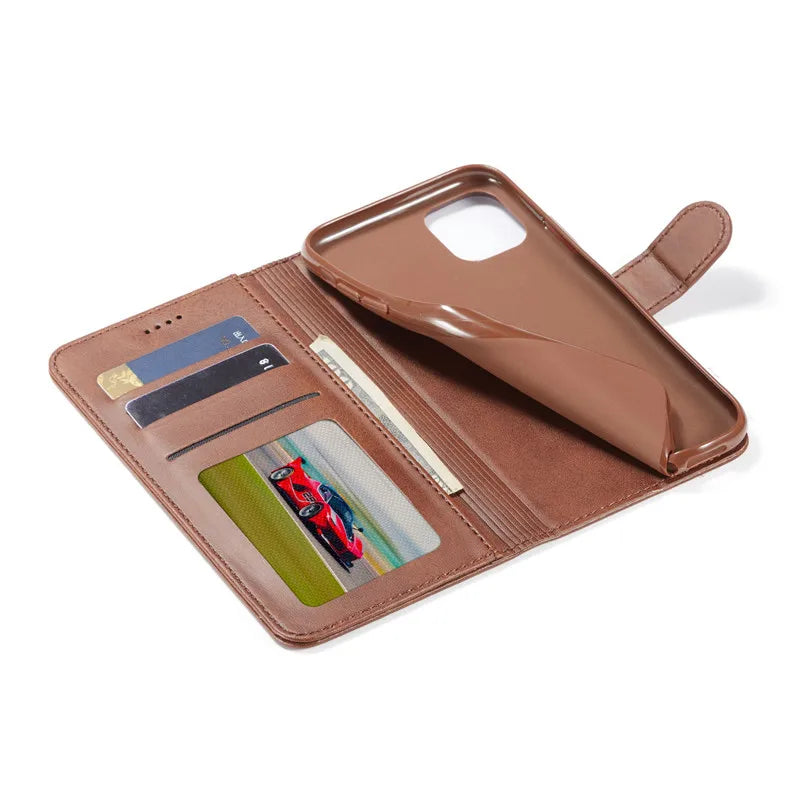 For iPhone 17 Case Leather Wallet Cover For iPhone 16 15 14 Plus Case Flip Cover For iPhone 17 16 15 14 13 12 11 Pro Max Case