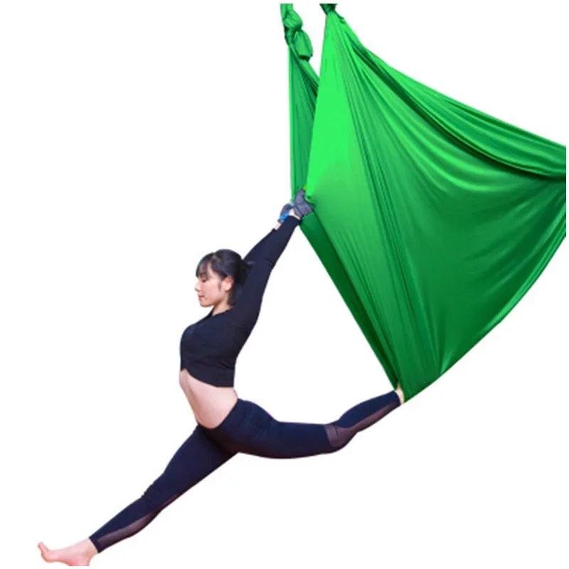Stretch fabric Full set Flying-Aerial Yoga Hammock Fabric Swing Latest Multifunction Anti-gravity Yoga belts for yoga training