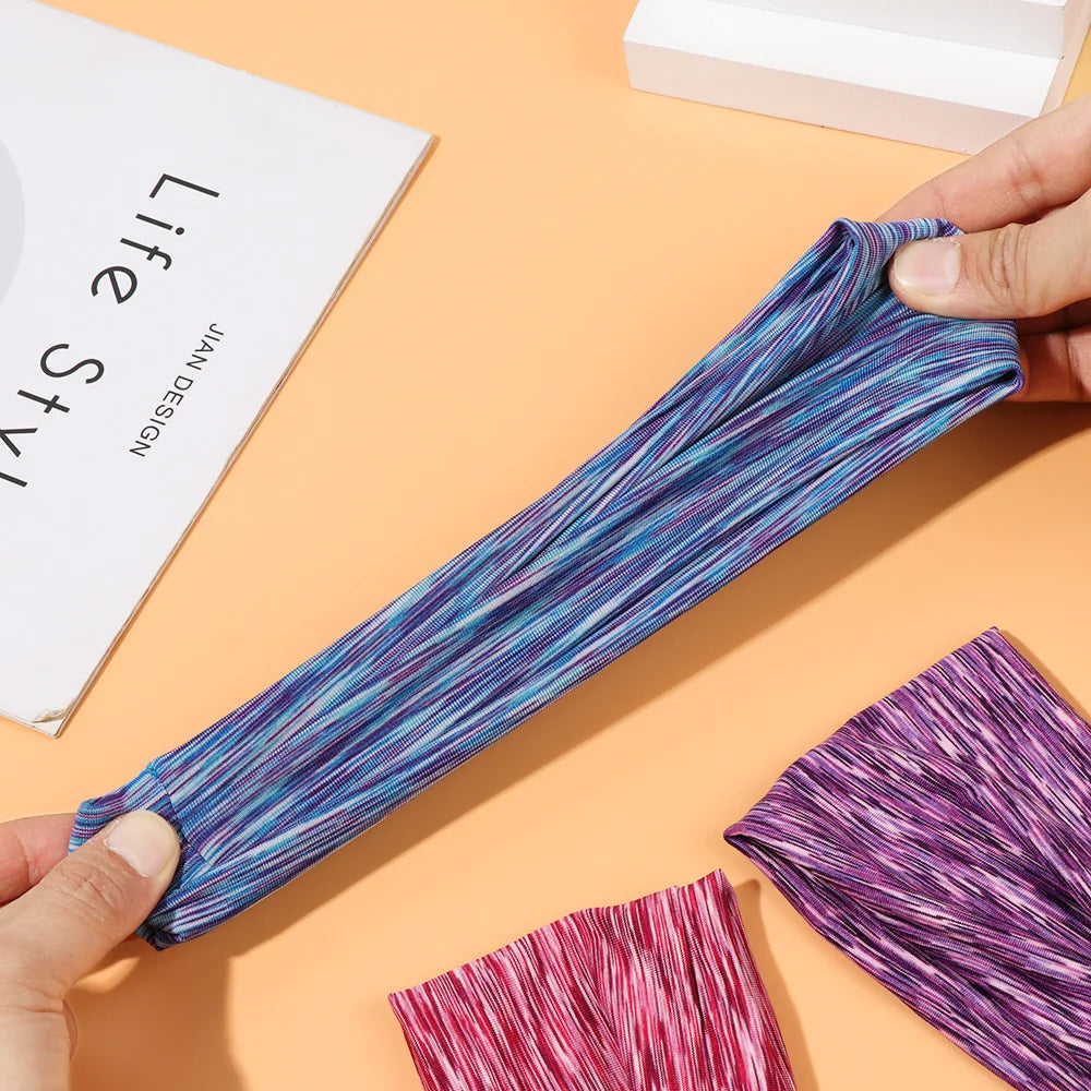 Hot Absorbing Sweat Sport Hair Bands Men Women Elastic Yoga Headbands Fitness Headwear Headwrap Sports Hair Accessories