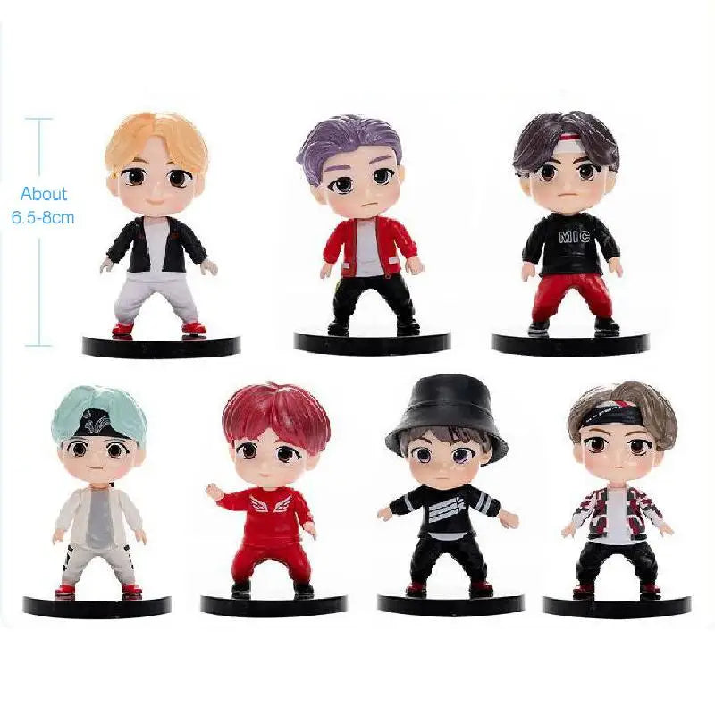 Bangtan Boys Groups Rm Jin Suga Jhope Jimin V Jungkook Doll Model Toy Action Figure Star Idol Cute Army Gift For Kids 7pcs/set