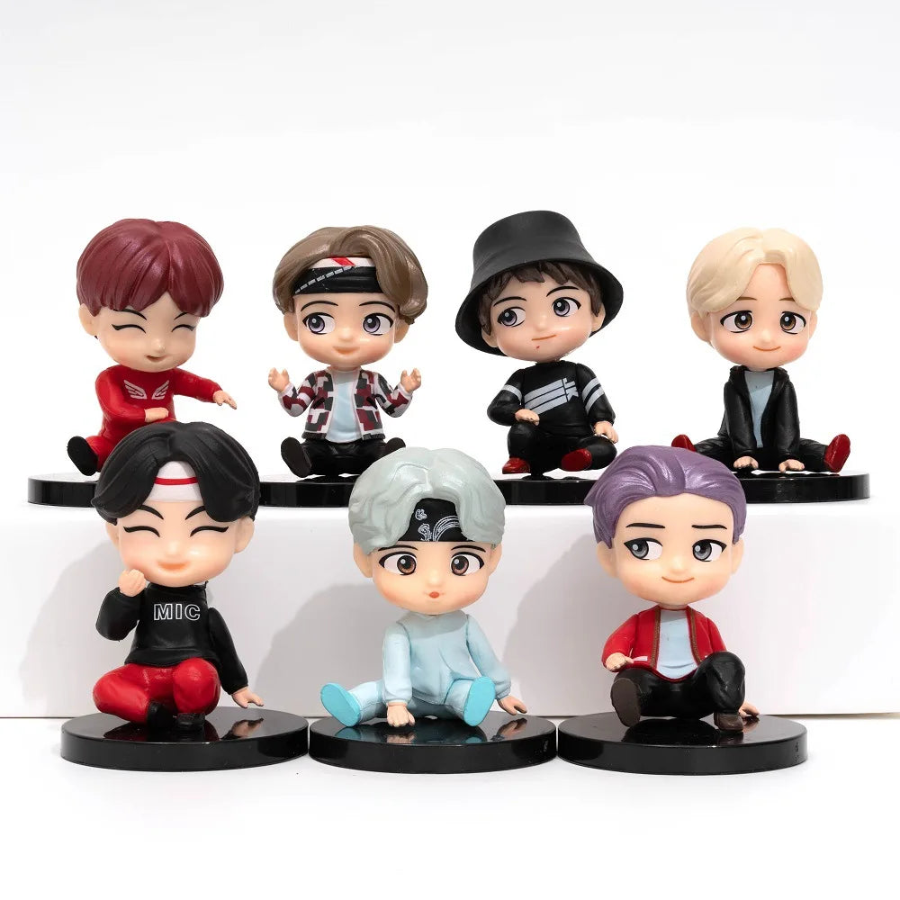 Bangtan Boys Groups Rm Jin Suga Jhope Jimin V Jungkook Doll Model Toy Action Figure Star Idol Cute Army Gift For Kids 7pcs/set