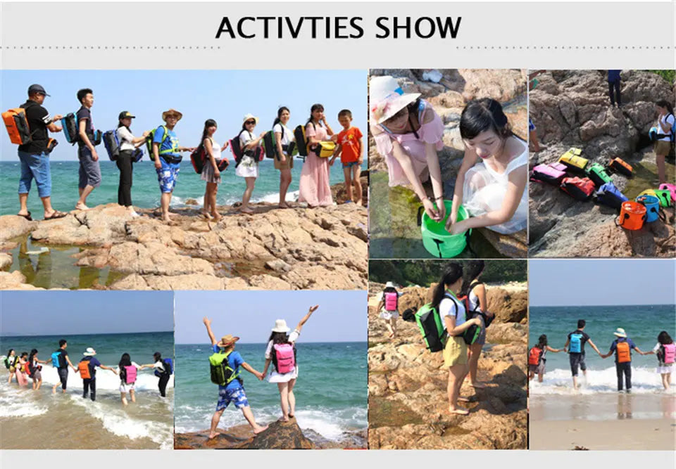 Waterproof PVC Dry Bag for Women Men 2L/5L/10L/15L/20L/30L Outdoor Sport Storage Bag for Kayaking, Boating, Fishing, Swimming