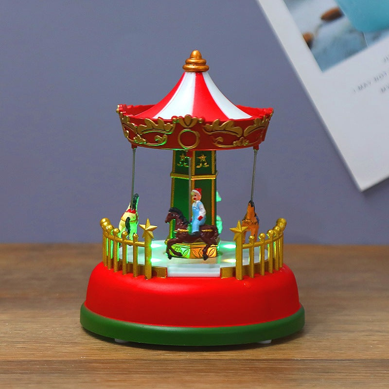 Christmas Music Glowing Carousel Ferris Wheel Christmas Tree Children's Room Party Night Light Decoration Products Home Gifts