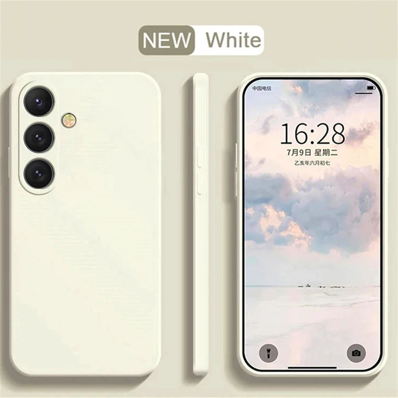 Delicate Liquid Silicone Camera Lens Protector Phone Cases For S23 S24 FE For Samsung Galaxy  S23 S24 S25 UItra Plus soft Cover