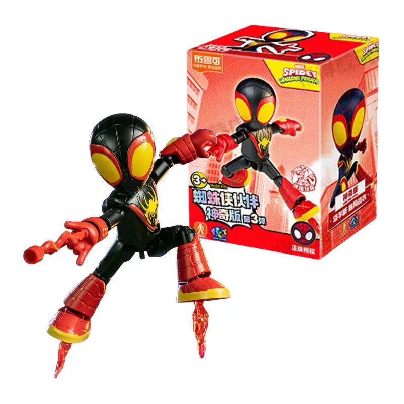 Marvel Spider Man Amazing friends Splicing toys 12cm Iron man Peter Parker Miles Gwen Ant-Man Action Figure building block