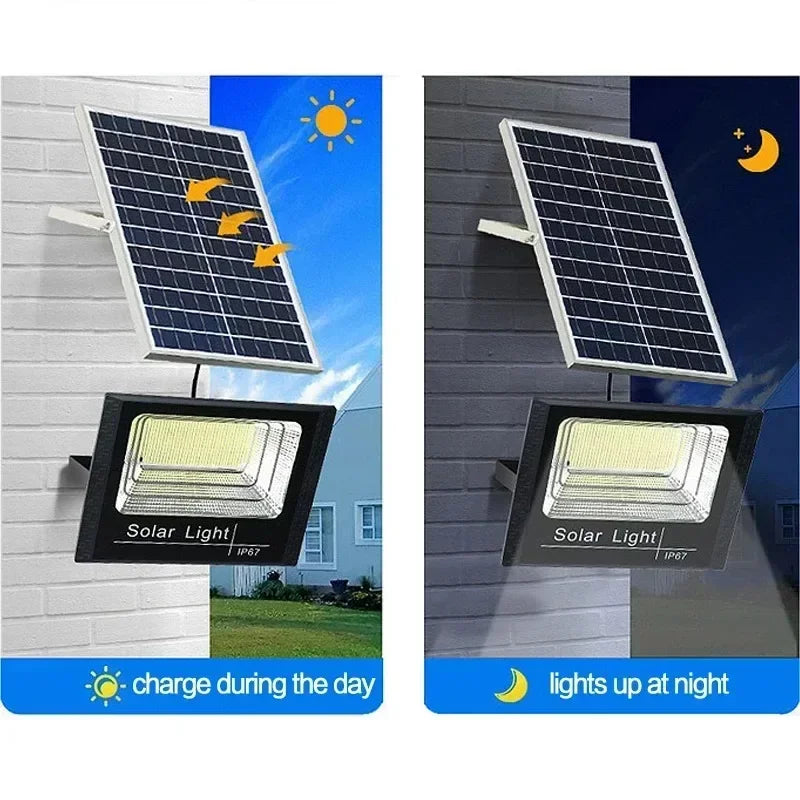 JVEE 30W 1000mAh Solar Flood Lights Remote Control Powered Spotlight Outdoor Waterproof IP67 Villa Street Lamp Adjustable Angle