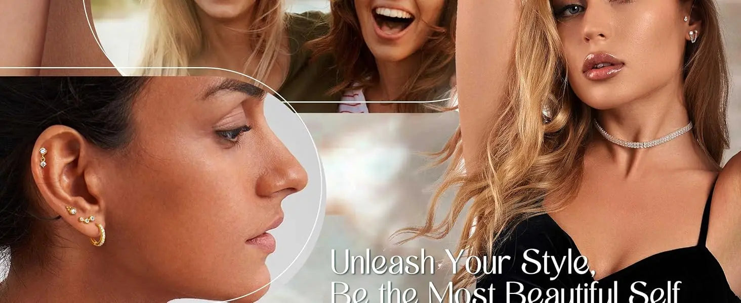 Bobisty 1pc Earrings for Sensitive Ears Surgical Stainless Steel Earrings for Women Dainty Flat Back Earring Stud Hoop Cartilage