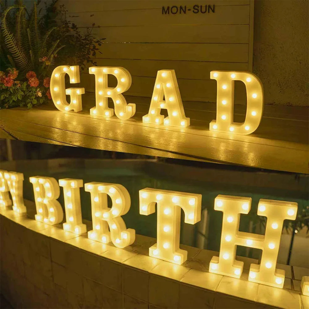 16cm LED Letter Light, Luminous Letter And Number Night Light, Suitable For Home, Bar, Wedding, Birthday Party Decoration