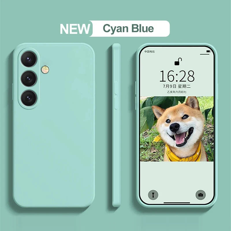 Delicate Liquid Silicone Camera Lens Protector Phone Cases For S23 S24 FE For Samsung Galaxy  S23 S24 S25 UItra Plus soft Cover