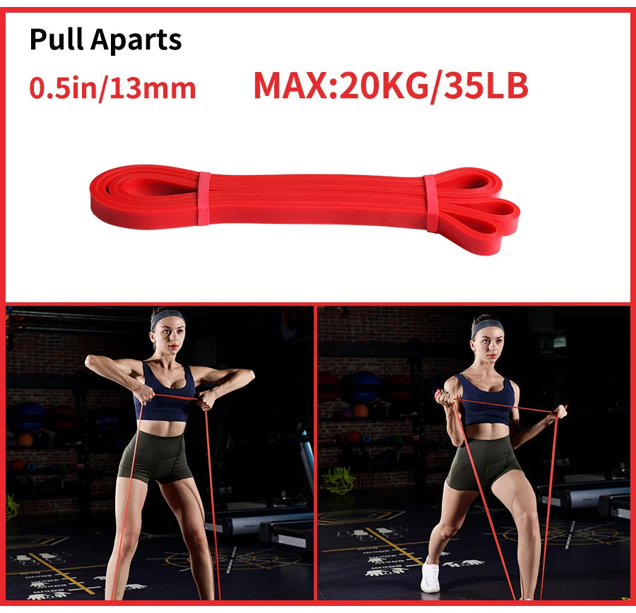 Workout Pilates Latex Resistance Band Sport Fitness Exercise Elastic Band Heavy Duty Strength Pull Up Crossfit Gym Equipments