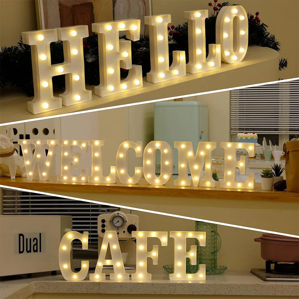 16cm LED Letter Light, Luminous Letter And Number Night Light, Suitable For Home, Bar, Wedding, Birthday Party Decoration