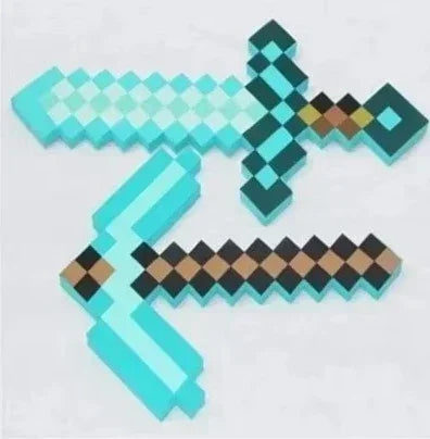 Hot Minecrafte 2pcs/set Design Figure Blue Diamond Sword Soft EVA Foam Action Figure Model Toy Ax Shovel Kits Toy For Fans Gift