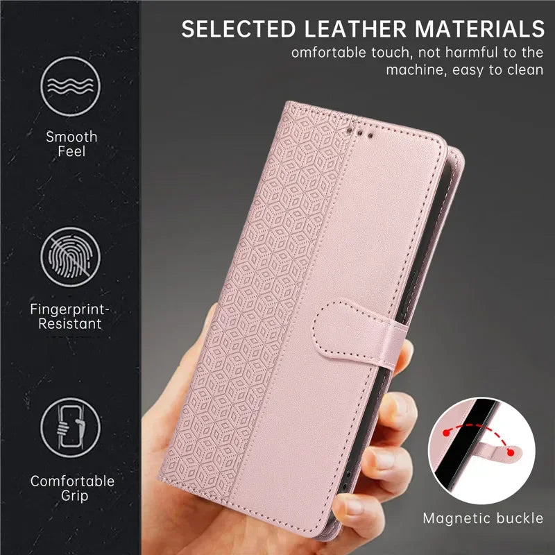 Luxury Leather Wallet Phone Case for iPhone 17 Air 16 15 14 Pro Max 16E 13 12 Mini 11 XS XR Max SE 8 7 Plus Flip Stand Cover