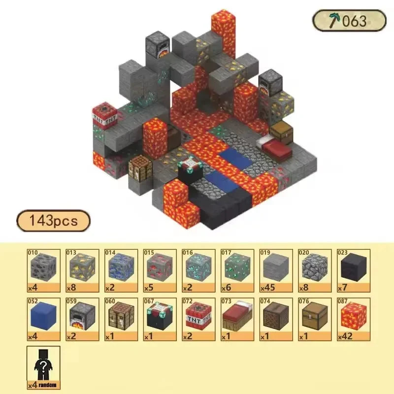 Magnetic Building Blocks Mine World Cube Magnet World Set for Kid Age 3+ DIY Model Children Stem Best Montessori Sensory Toy