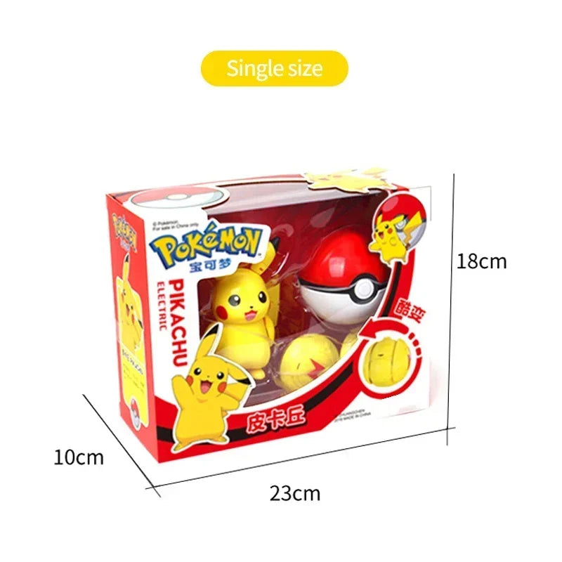 Pokemon Ball Deform Mewtwo Figure Pokeball Action Figurine Pikachu Charizard Gengar Blastoise Greninja Eevee Poke Child Toy Set