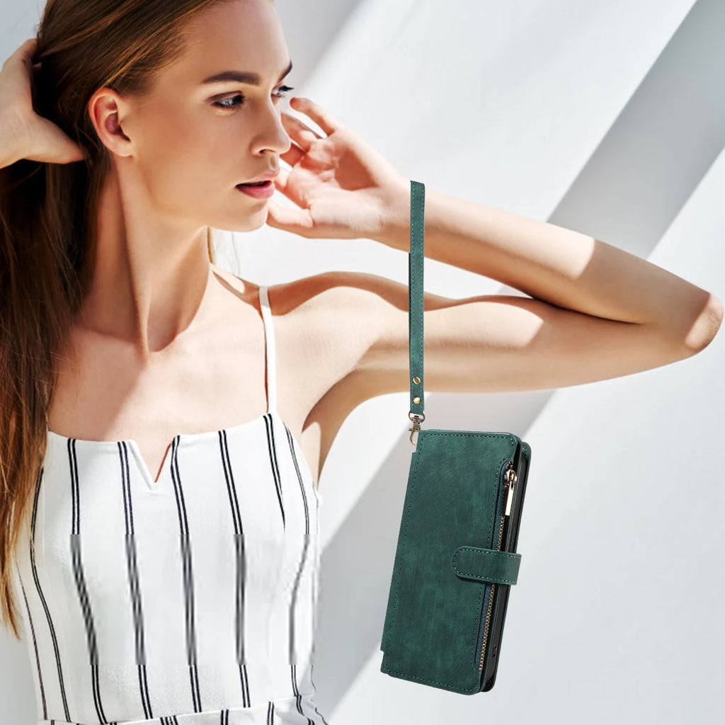 PU Leather Phone Case for Samsung Galaxy S25Edge Ultra S24 S23 S22 S21 S20 S10 S9 S8Plus FE Note20 Flip Wallet Style Phone Cover