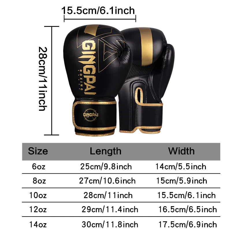 Professional 6/8/10/12/14oz Boxing Gloves PU Muay Thai MMA Profession Kickboxing Adults Sandbag Training Gloves Equipment