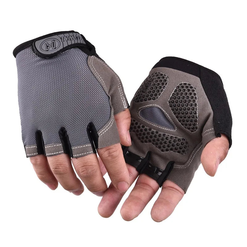 Unisex Half Finger Gloves Cycling Breathable Anti-slip MTB Outdoor Road Bike Gel Biking Gloves Summer Gym Sport Training Gloves
