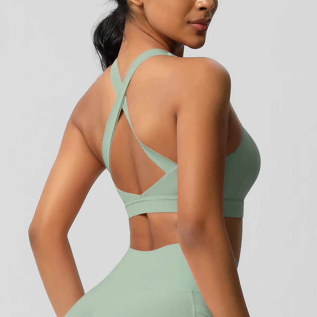 Women Sexy Yoga Vest Sexy Breathable Quick Drying Sport Brassiere Gym Push Up Shockproof High Intensity Pilates Clothes Women