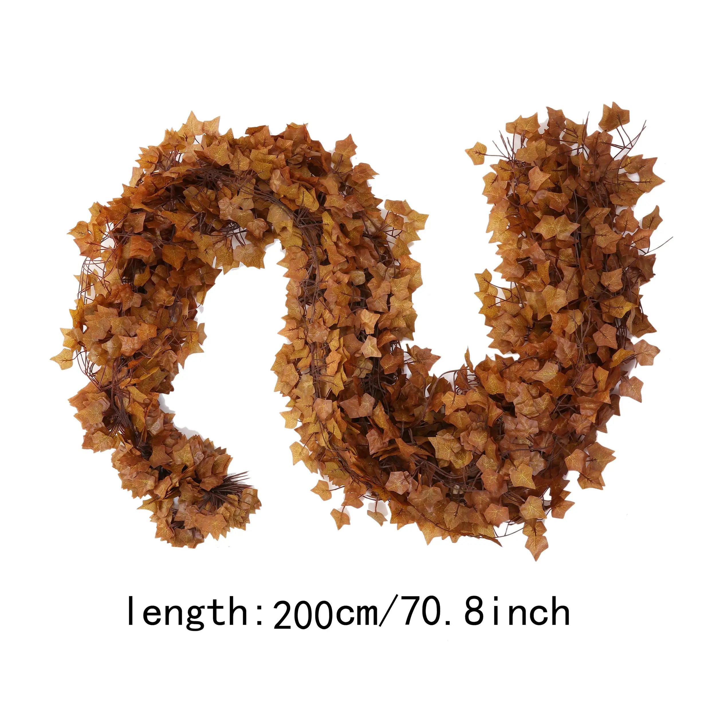 12 Pcs Artificial Maple Leaf Garland for Room Decor Fall Autumn Hanging Vines Ivy Plant Bedroom Wall Decor Thanksgiving Accents