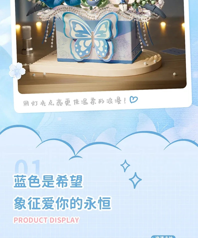 Flowers DIY decoration blocks Home decoration Model Building Blocks toys Assembly Toy Christmas Gift for Children Adult 4811