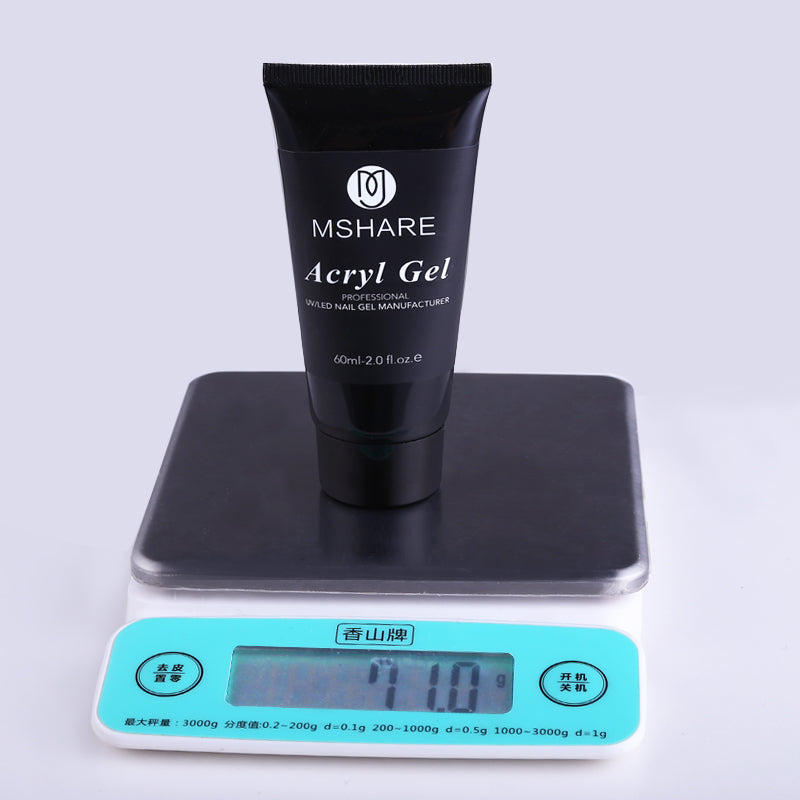 MSHARE Poly Nails Acryl Gel 60ml Builder UV Led Acrylgel Nails Extensions Acrylic Pink White Clear Acrylatic Hema Tpo Free Gel