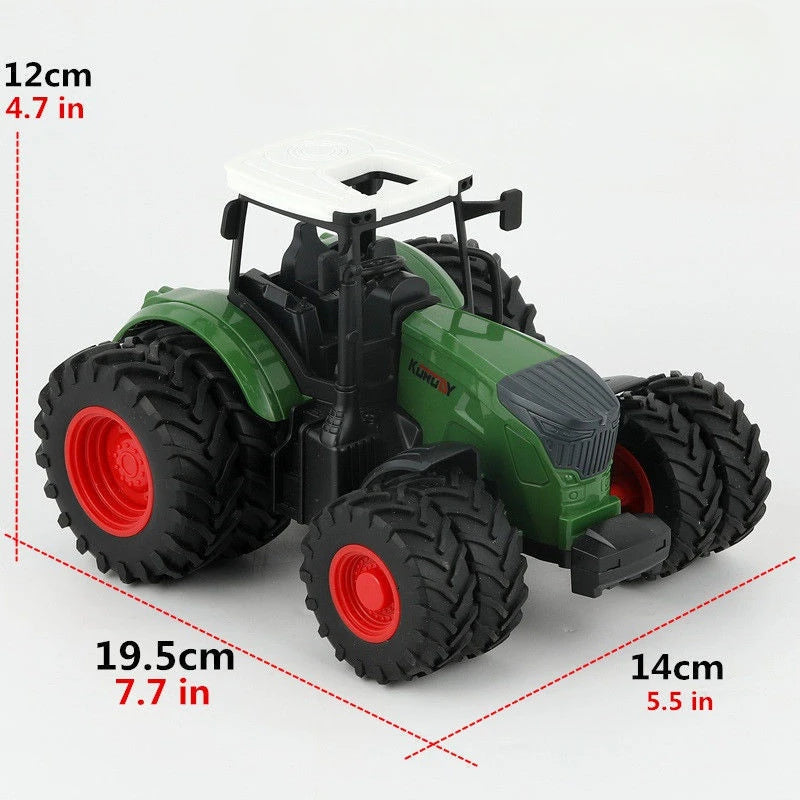 Tractor Toy Car Model Trailer and Accessories Simulation Children's Farmer Car