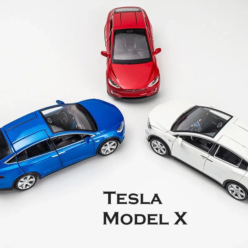 High Simulation 1:32 Tesla MODEL X 90 Alloy Car Model Diecasts Toy Vehicles Toy Cars Boy Toys Pull Back Flashing Sound Kid Gifts