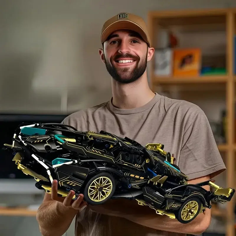 1690 Pieces, Green Racing Building Block Toys, Abs Materials, Manual Toy Building Blocks Assembly, Home Furnishings, Office Desktop Furnishings