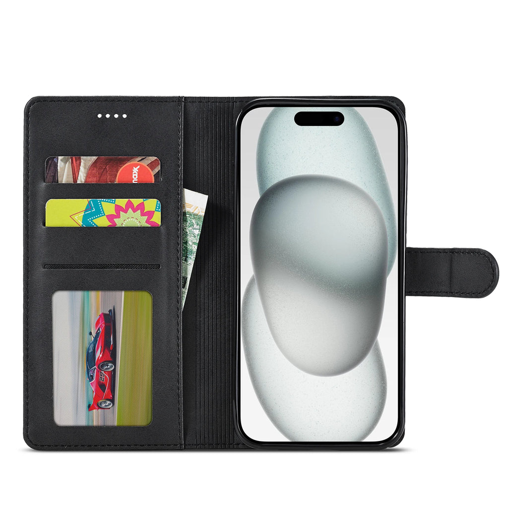 Flip Leather Wallet Case For iPhone 16 15 14 13 12 11 Pro Max XS XR 8 7 Plus SE Mini 16E Business Card Slot Wallet Phone Cover