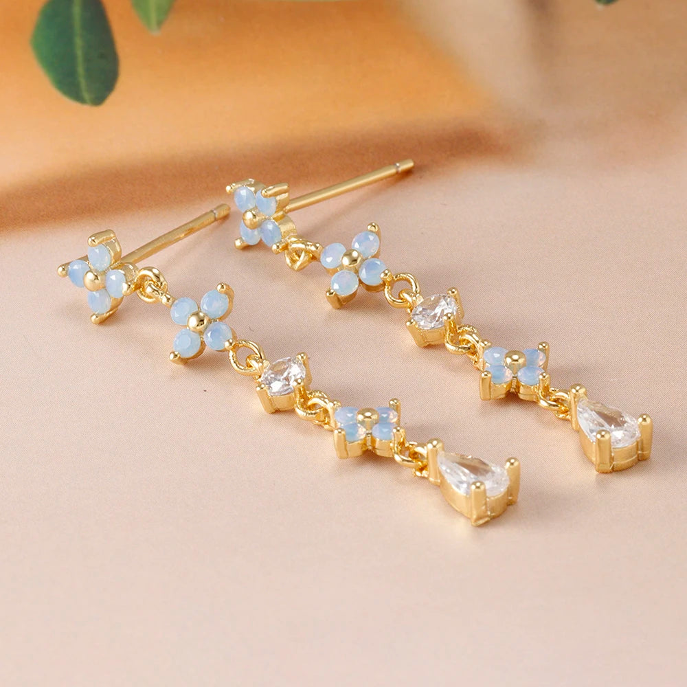 New Arrival Korean Trendy Stainless Steel Fresh Lovely Sweet Flower Stud Earrings For Women 2023 Fashion Jewelry