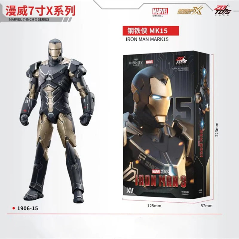 1:10 ZD Toys Iron Man MK25 Striker MK26 Gamma MK36 Peacemaker MK40 MK2 War Machine MK15 Sneaky Action Figure Collections Gift