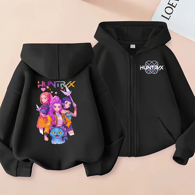 Huntrix Clothing kpop Demon Hunters Hoodie k pop T Shirt Sweatshirt HUNTRX Long Sleeve Jumper Rumi Zoey hoody k-pop Tops Coat