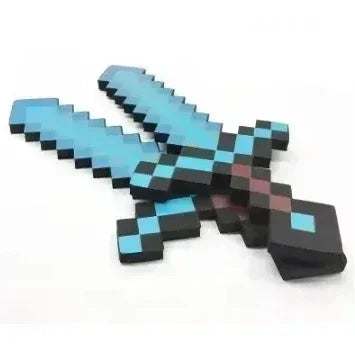 Hot Minecrafte 2pcs/set Design Figure Blue Diamond Sword Soft EVA Foam Action Figure Model Toy Ax Shovel Kits Toy For Fans Gift
