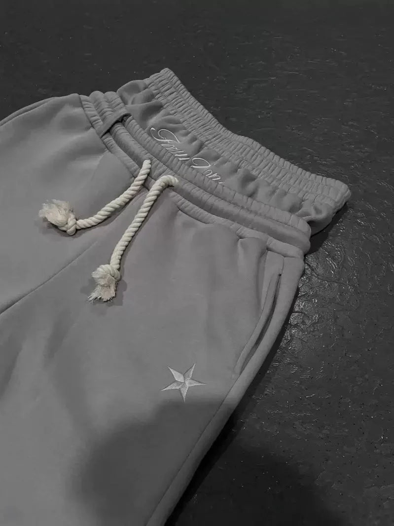 American Style Personalized Double Waisted Solid Casual Pants Sporty Popular Embroidery Sport Loose Men Women Couple Sweatpants