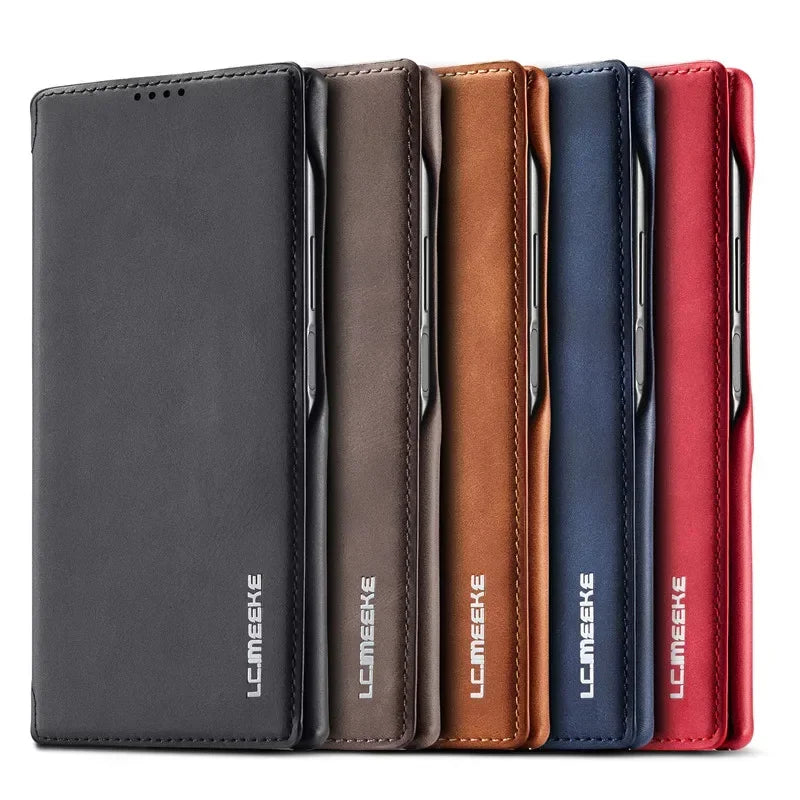 Flip Leather Phone Case For Samsung Galaxy S25 S24 S23 Ultra S22 Plus S21 FE S20 Card Slot Stand Wallet Protect Cover