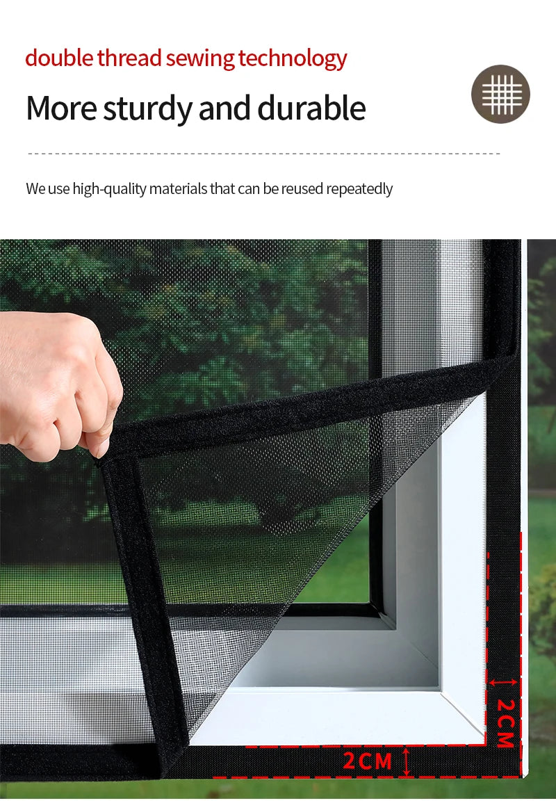 Black, Customized size，Window mesh with zipper Self-adhesive zipper,mosquito nets for windows anti mosquito window door curtain