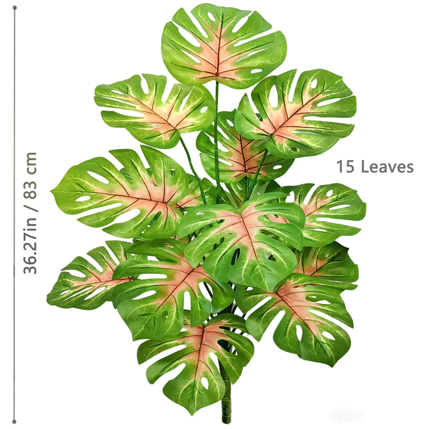 40-130cm（51.18in） Artificial Monstera Plant Fake Palm Tree Plastic Turtle Leaf Green Plant for Home Garden Room Office Decor